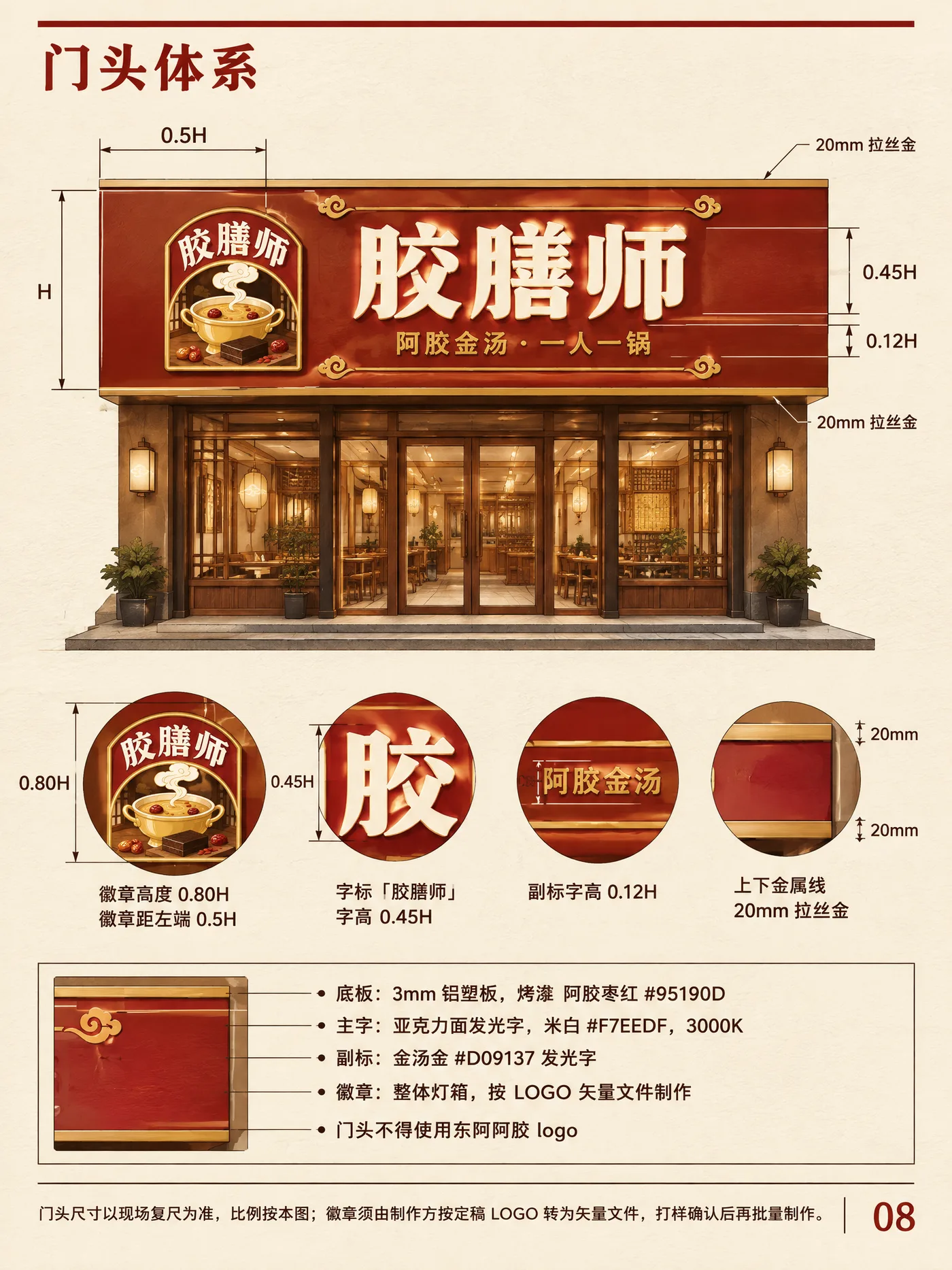 SI 第 08 页 · 门头施工规格 A